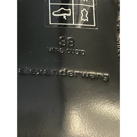 Alexander Wang Nova 145 Platform Sandals Studded Ankle Strap Leather Black Sz 38 - Picture 10 of 13